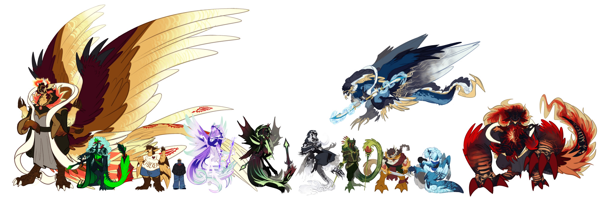 The SFOTH swords reimagined as a wide lineup of colorful creatures and characters